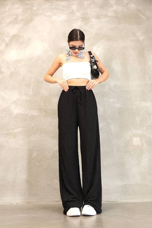 Bürümcük Kumaş Bol Paça Pantolon