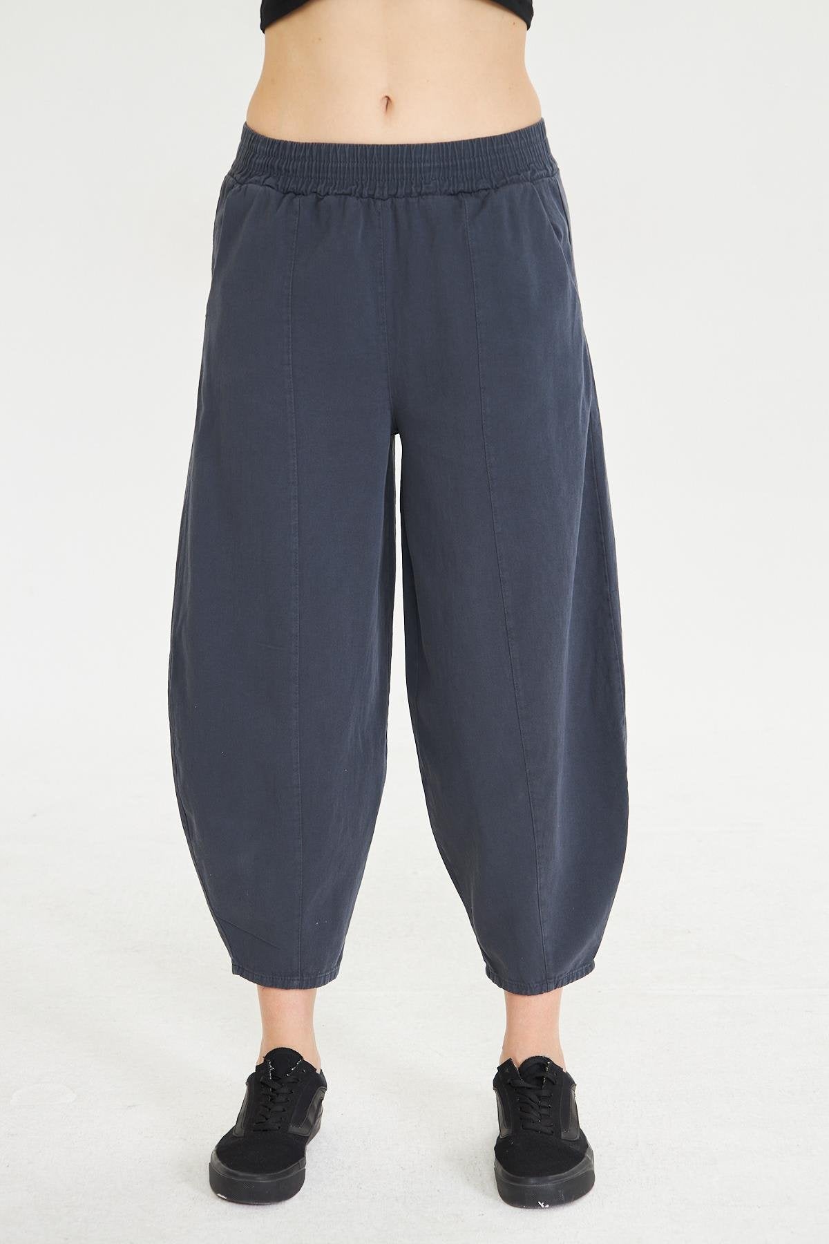 Beli Lastikli Cepli Şalvar Pantolon