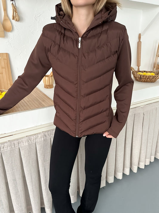 Kadın Şişme Mont Kapüşonlu Viral Range Mom Model