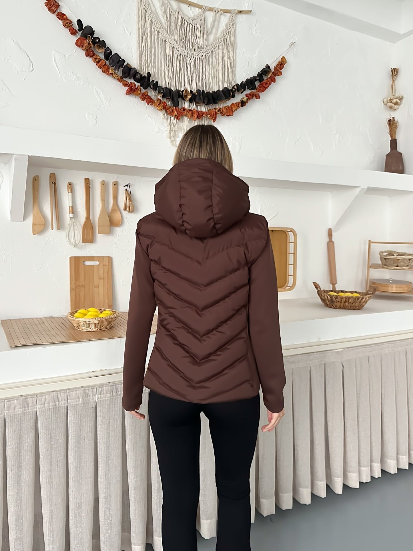 Kadın Şişme Mont Kapüşonlu Viral Range Mom Model