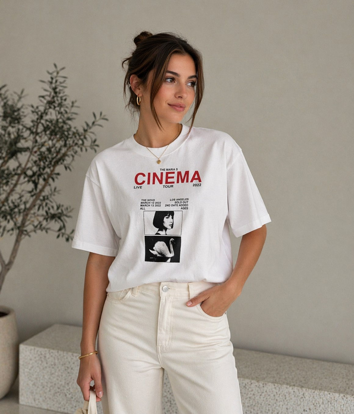 Women's Oversized "Cinema" Printed T-Shirt