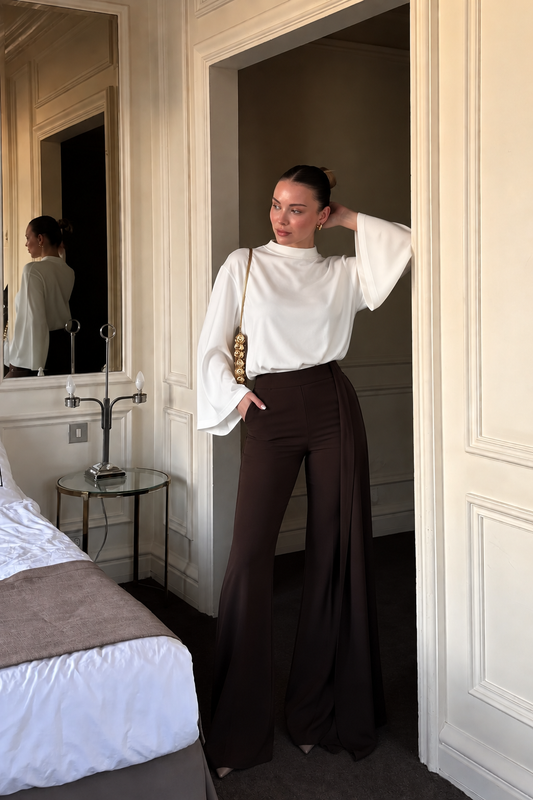 Beyaz Yumuşak Dokulu Oversize Sweatshirt