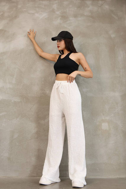 Bürümcük Kumaş Bol Paça Pantolon