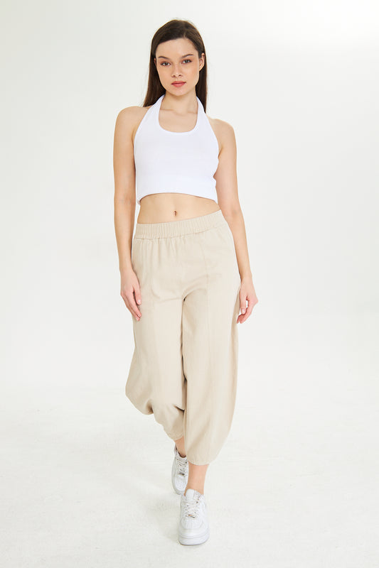 Beli Lastikli Cepli Şalvar Pantolon