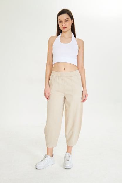 Beli Lastikli Cepli Şalvar Pantolon