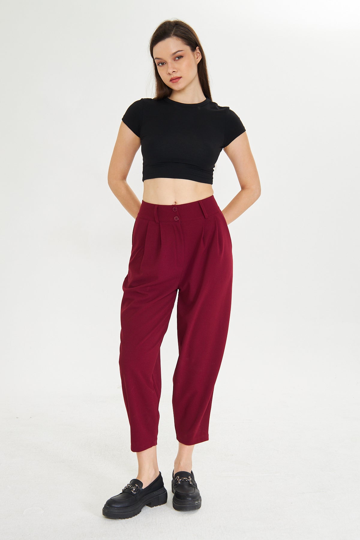 Havuç Kesim Kumaş Pantolon