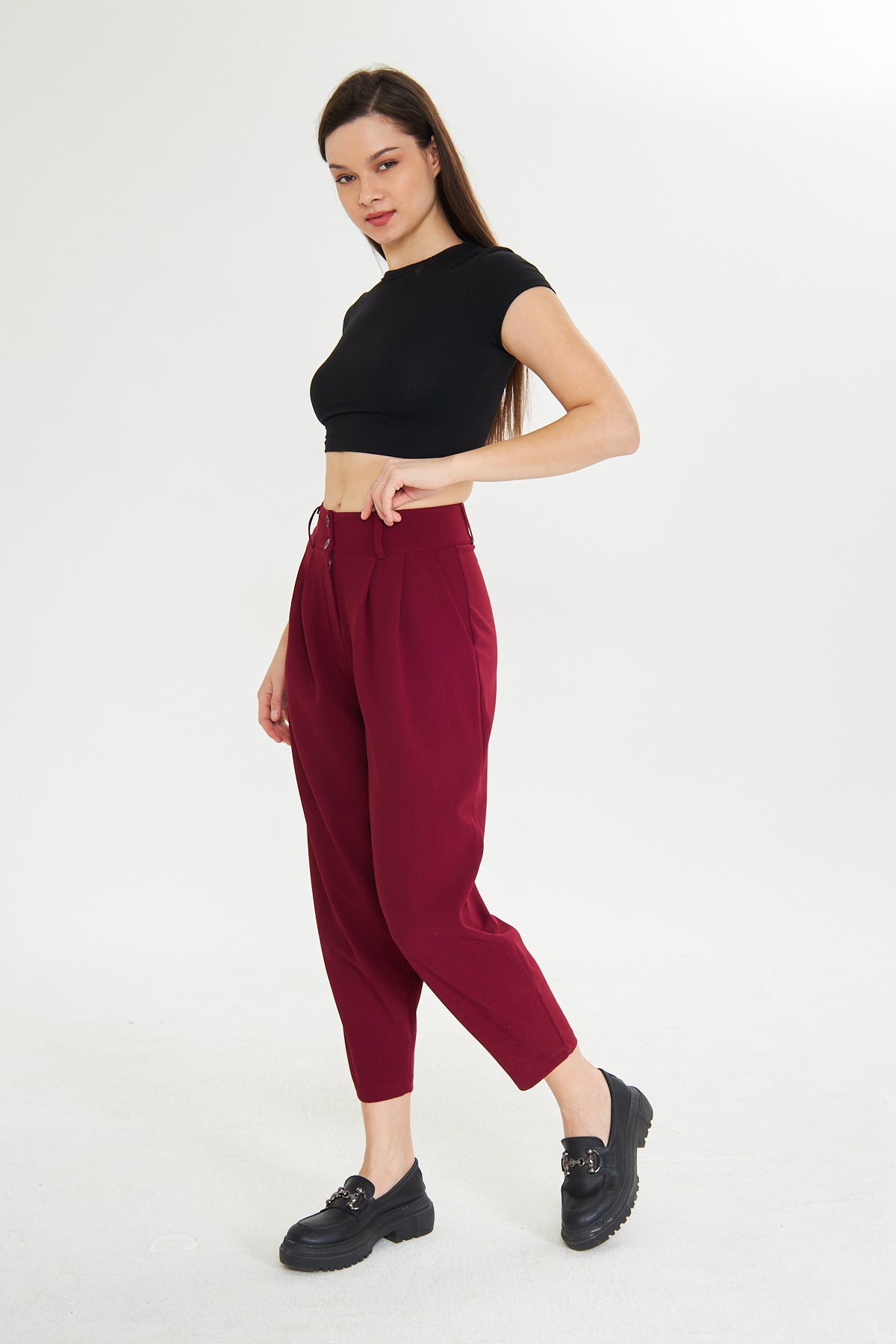 Havuç Kesim Kumaş Pantolon