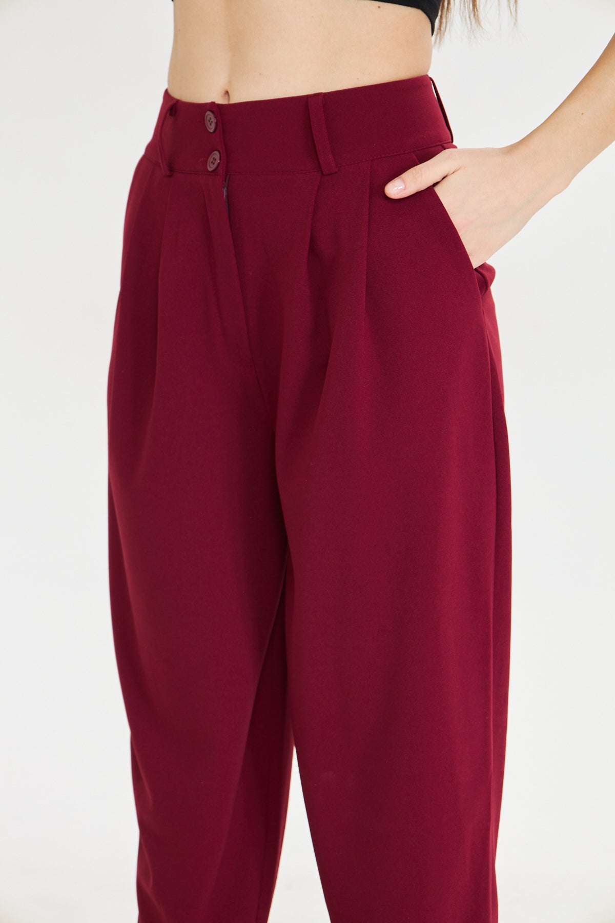 Havuç Kesim Kumaş Pantolon