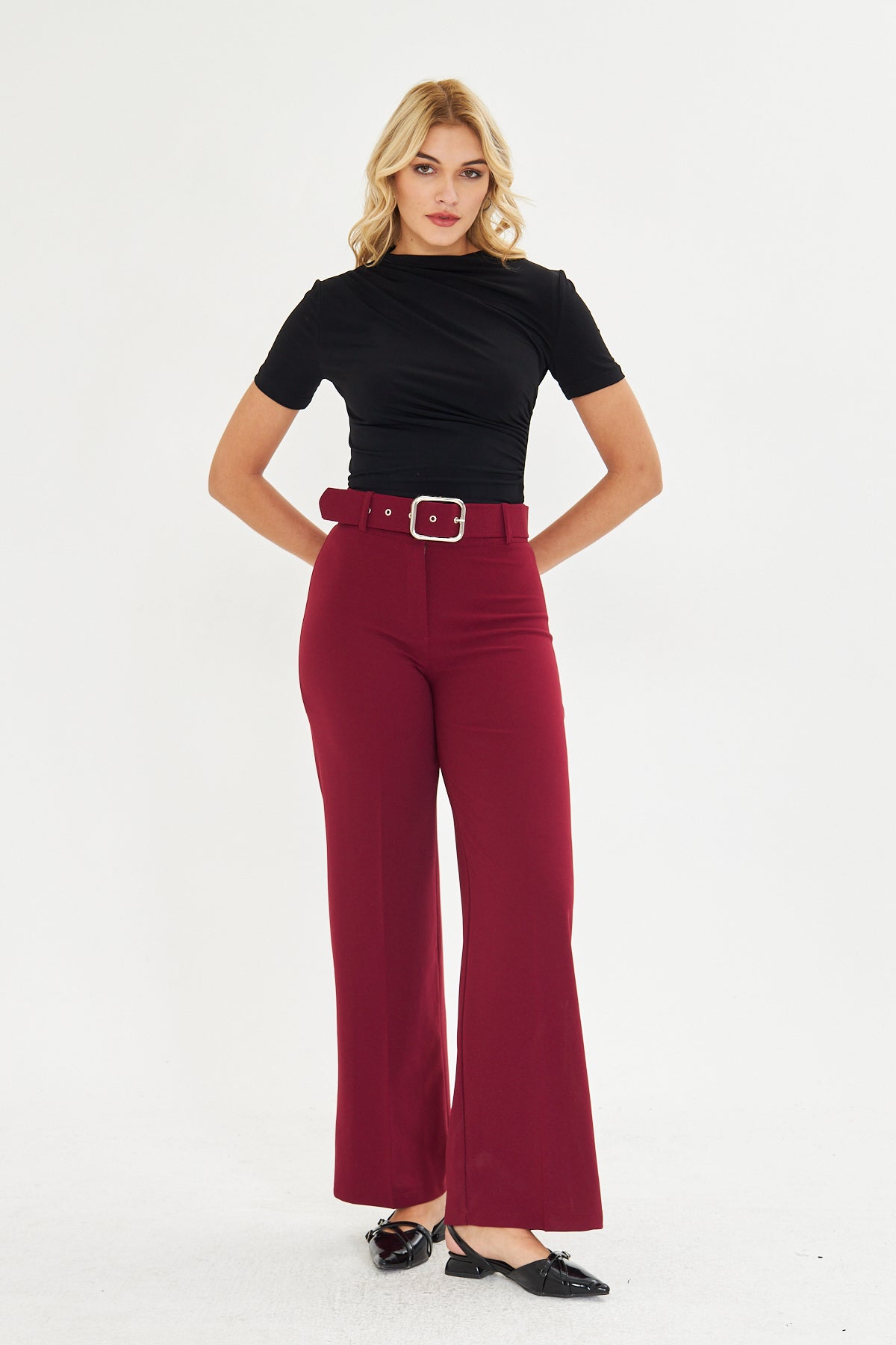 Kemerli Kumaş Pantolon