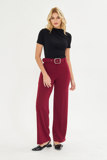 Kemerli Kumaş Pantolon