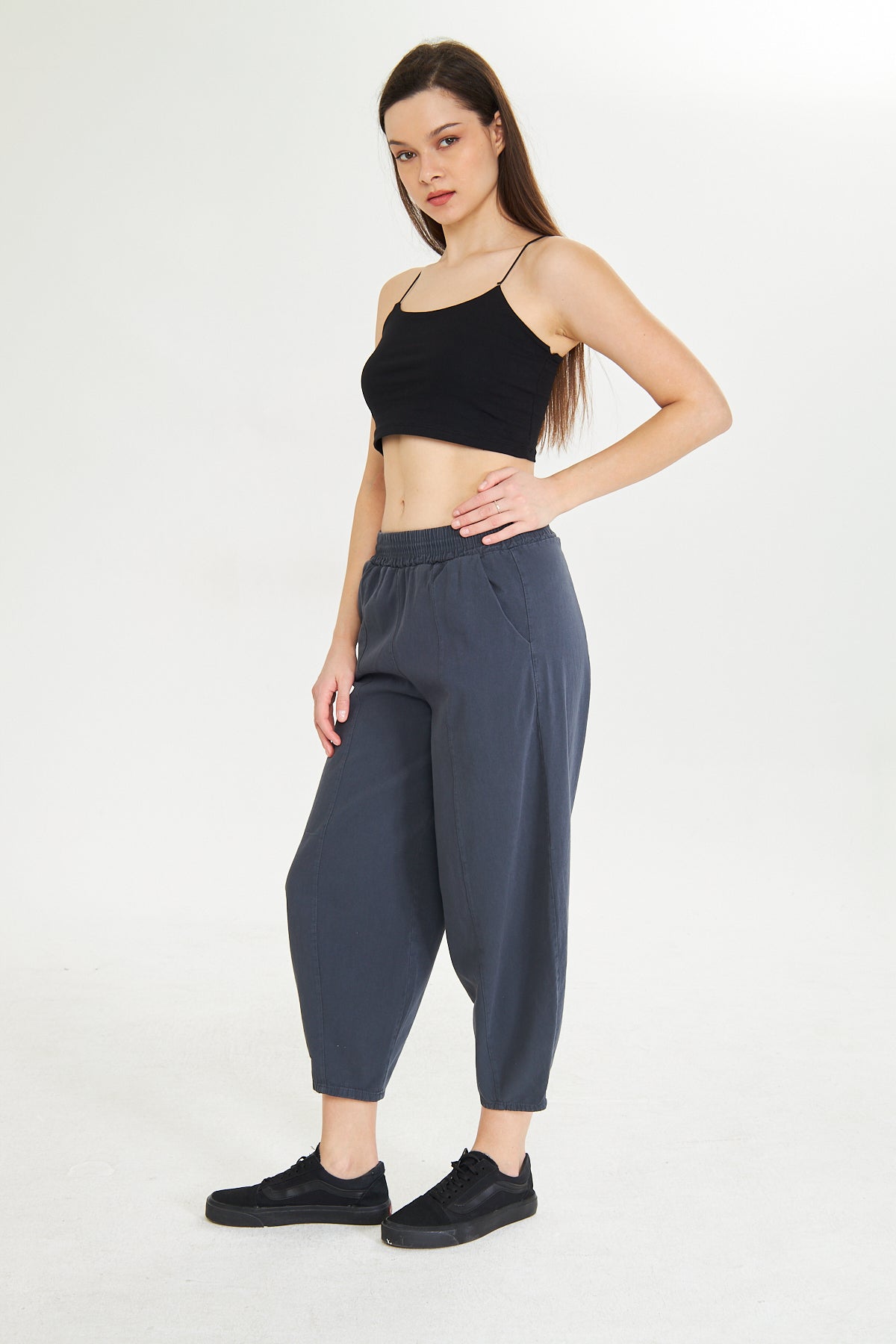 Beli Lastikli Cepli Şalvar Pantolon