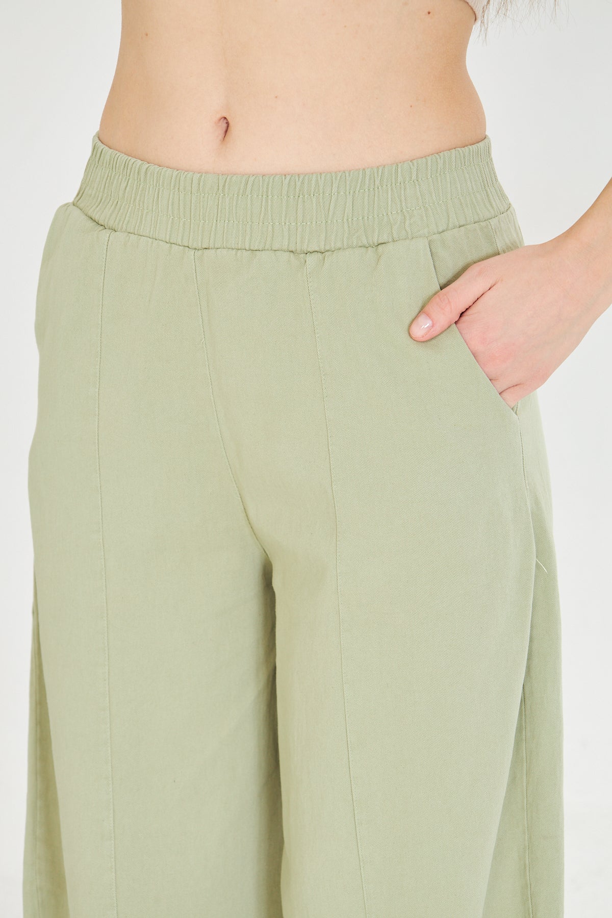 Beli Lastikli Cepli Şalvar Pantolon