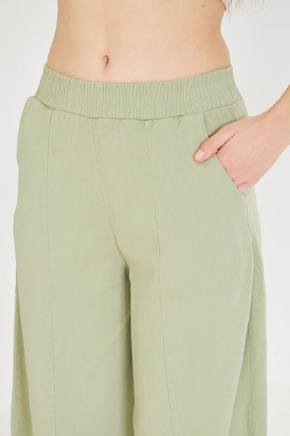 Beli Lastikli Cepli Şalvar Pantolon