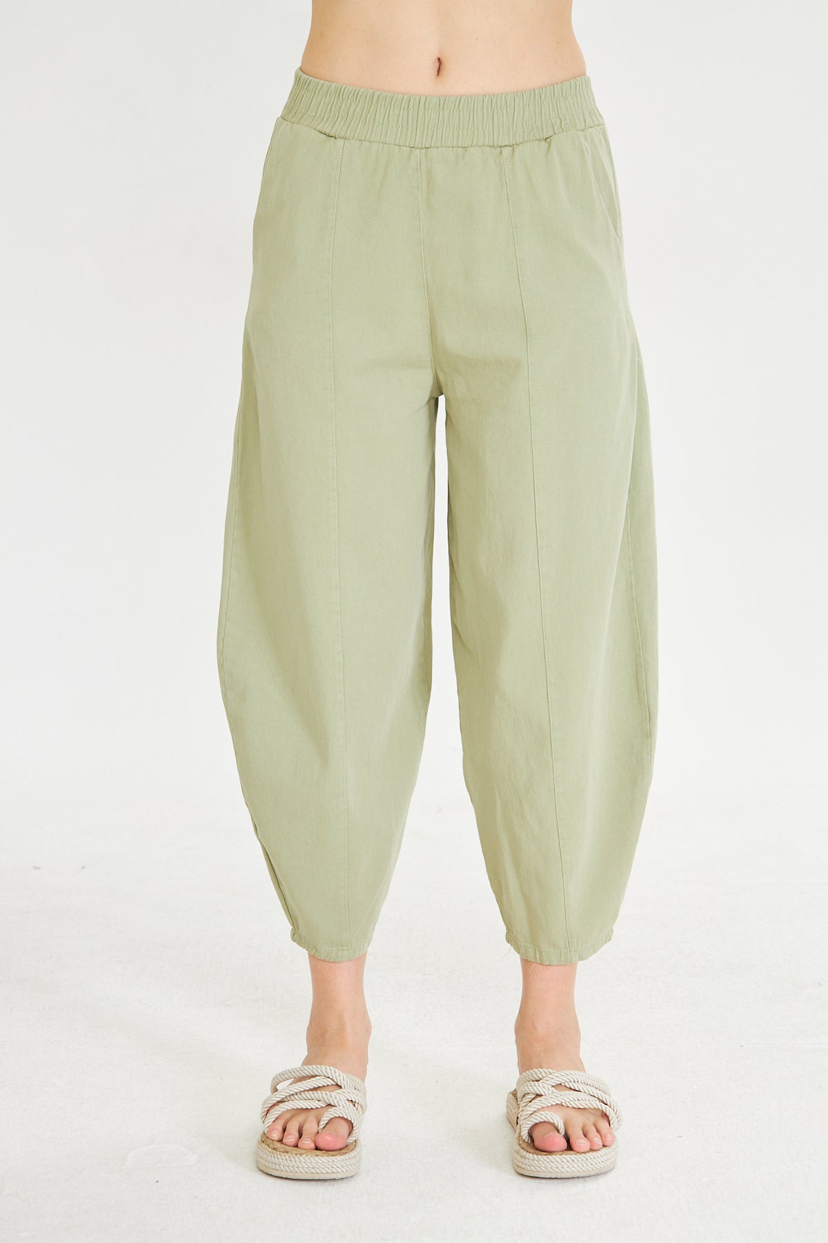 Beli Lastikli Cepli Şalvar Pantolon