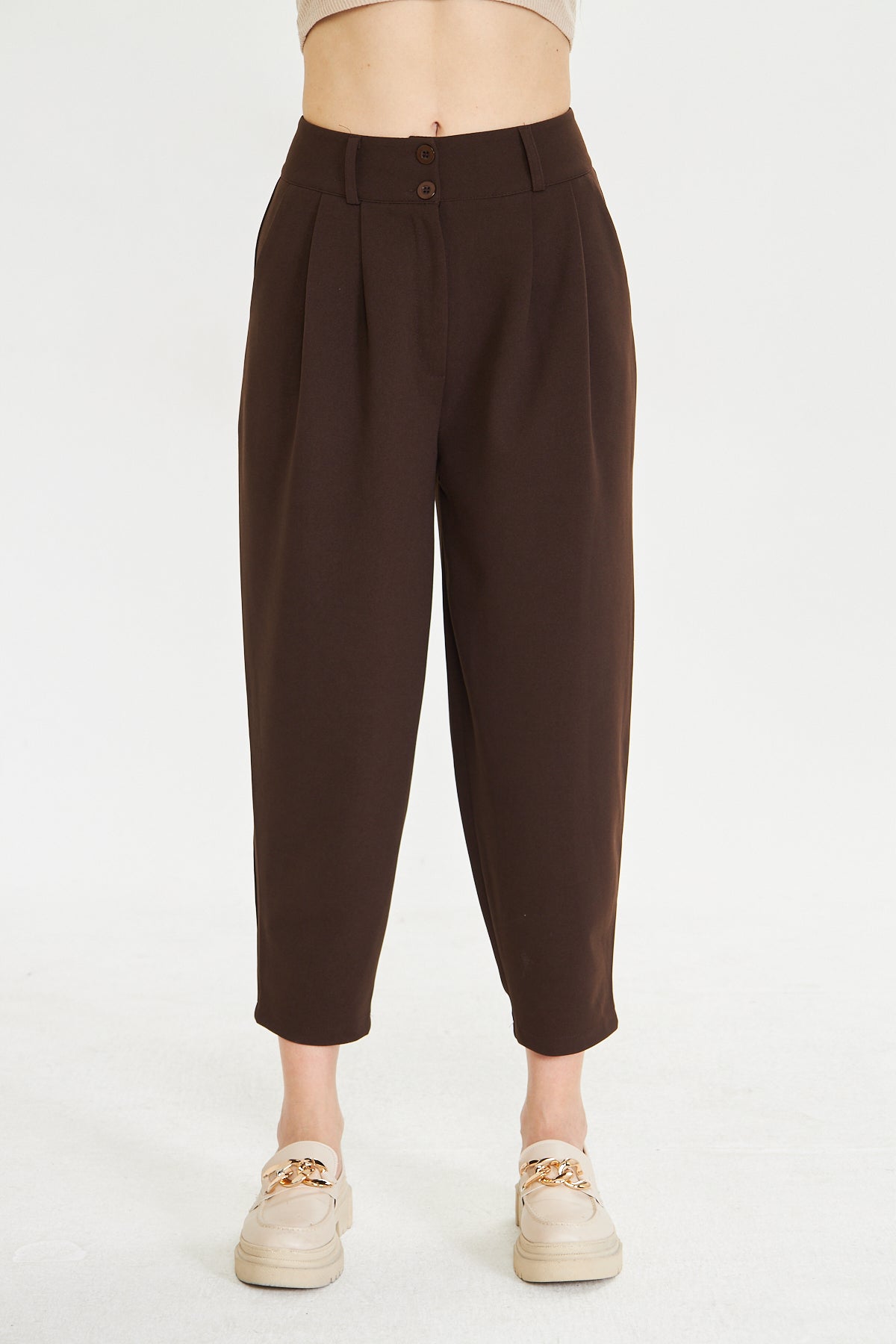 Havuç Kesim Kumaş Pantolon