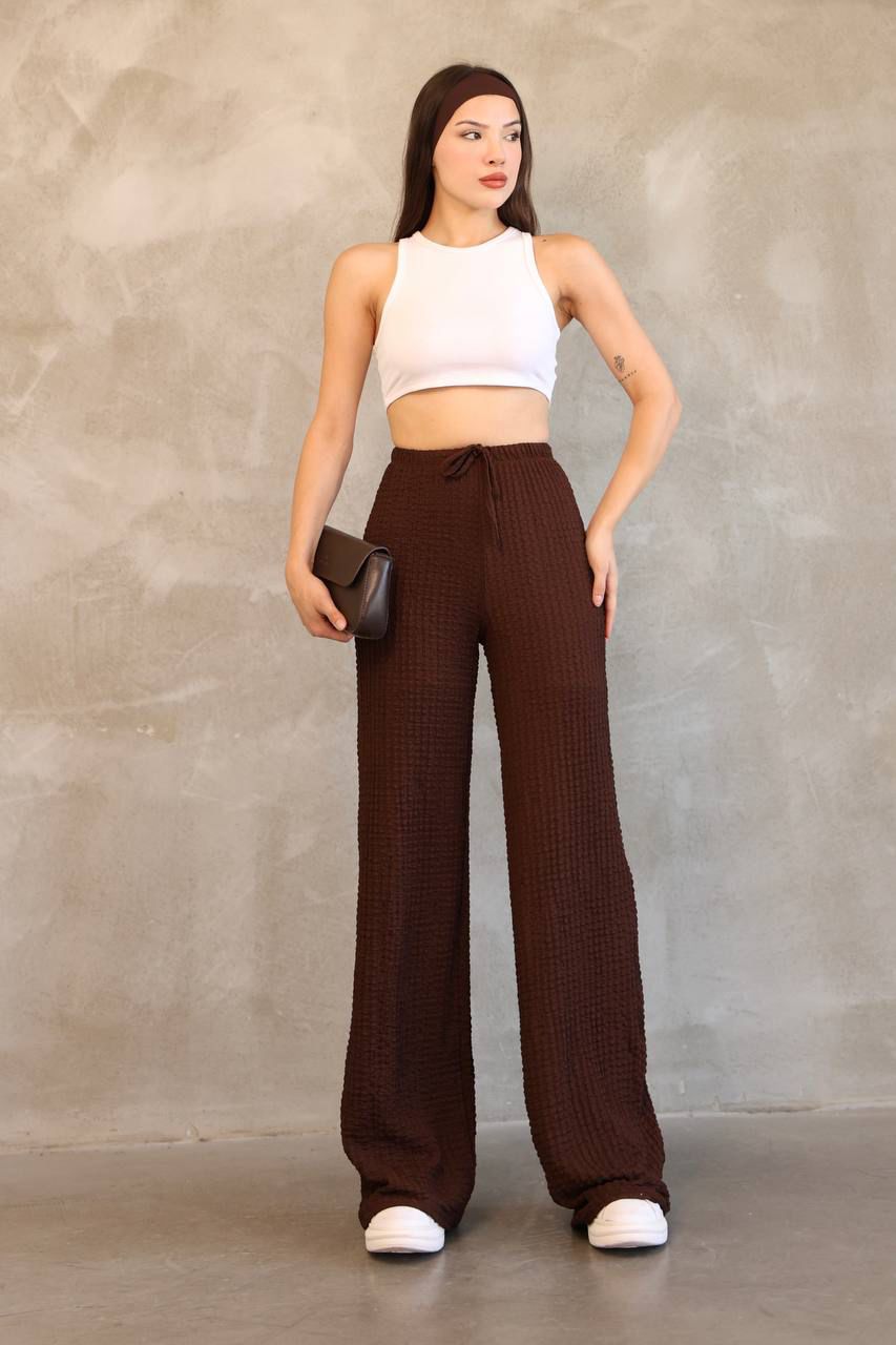 Bürümcük Kumaş Bol Paça Pantolon