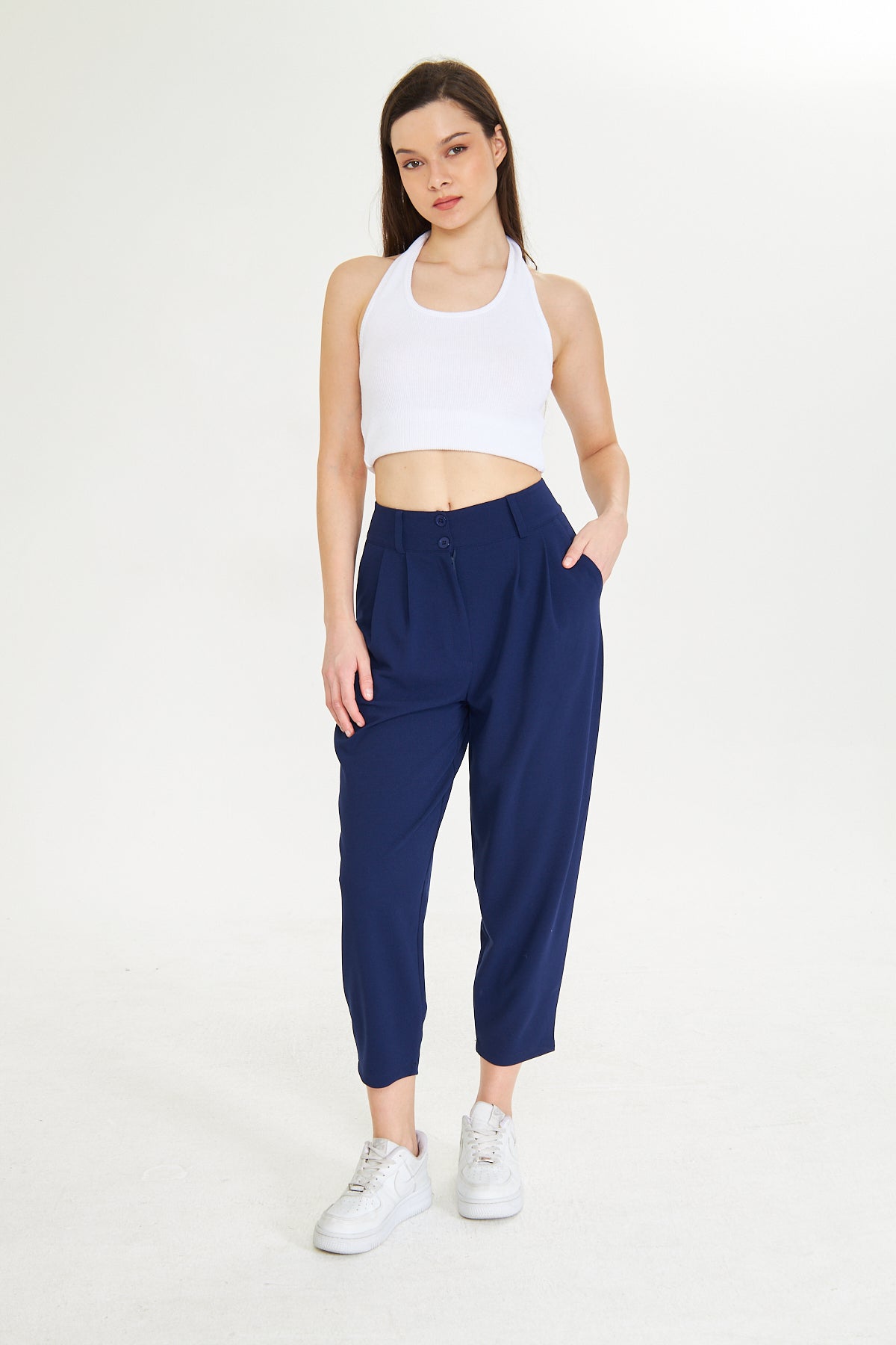 Havuç Kesim Kumaş Pantolon