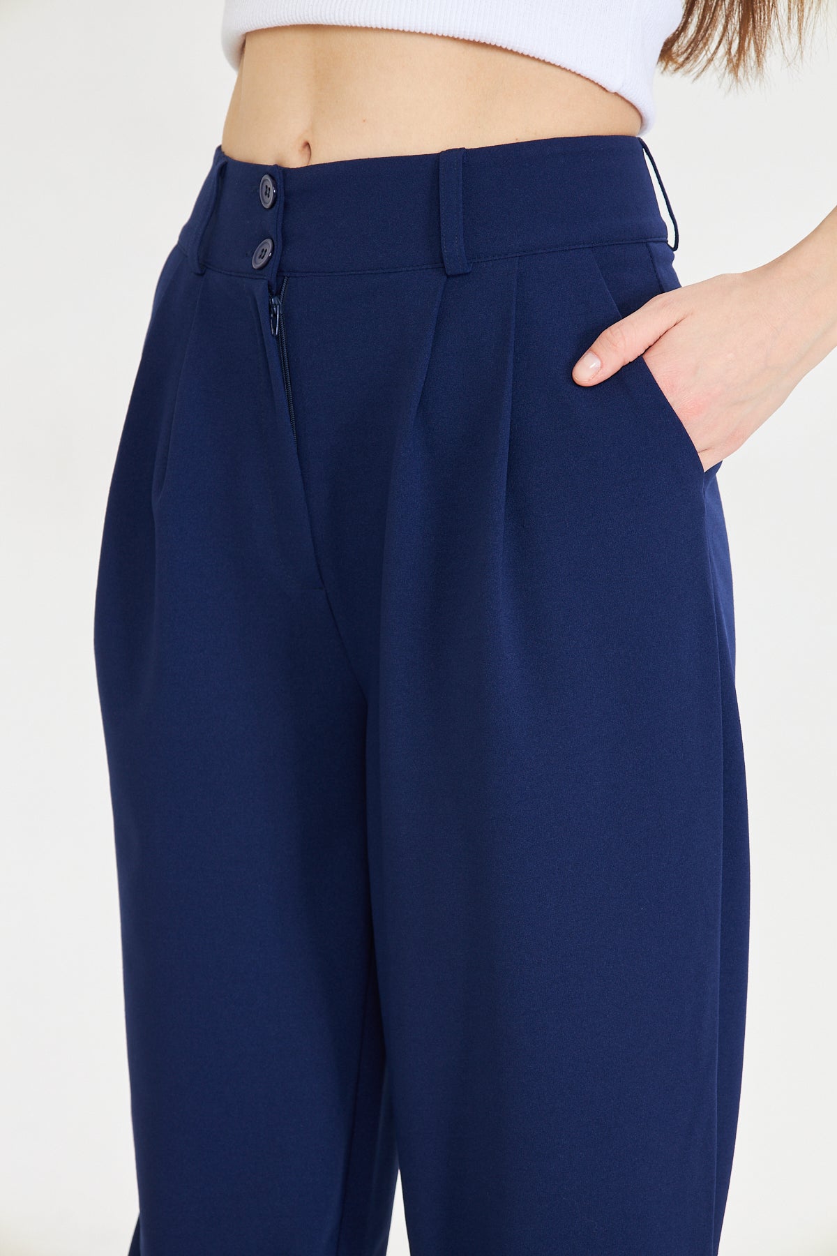 Havuç Kesim Kumaş Pantolon