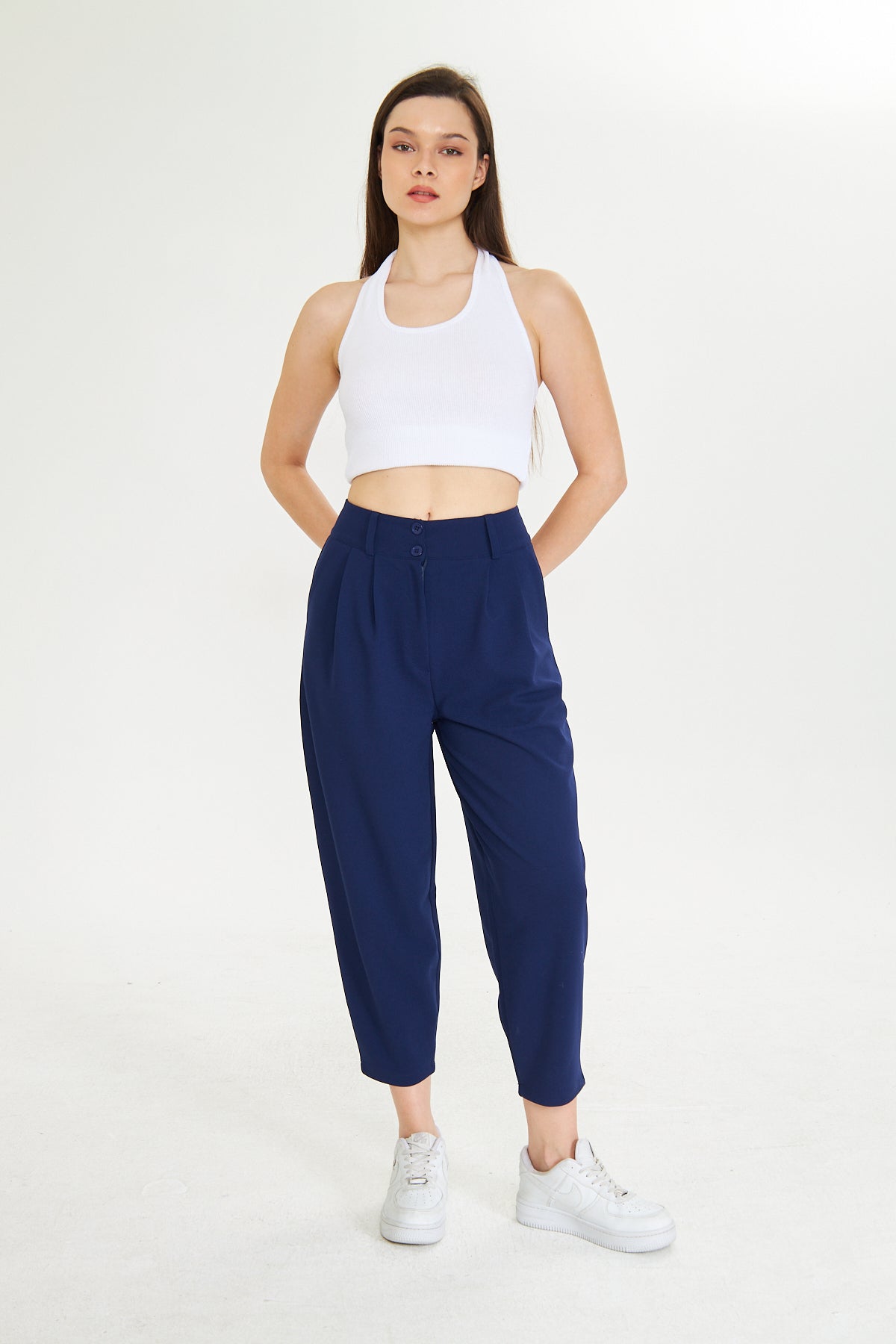 Havuç Kesim Kumaş Pantolon