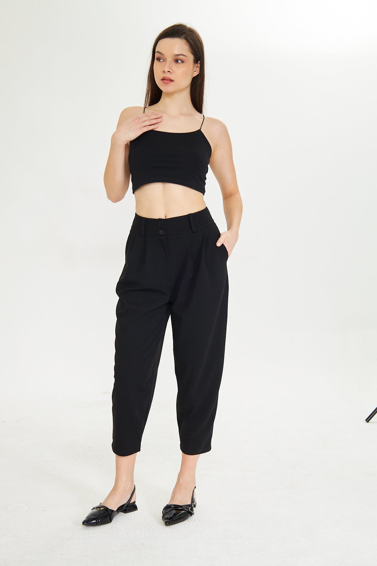 Havuç Kesim Kumaş Pantolon