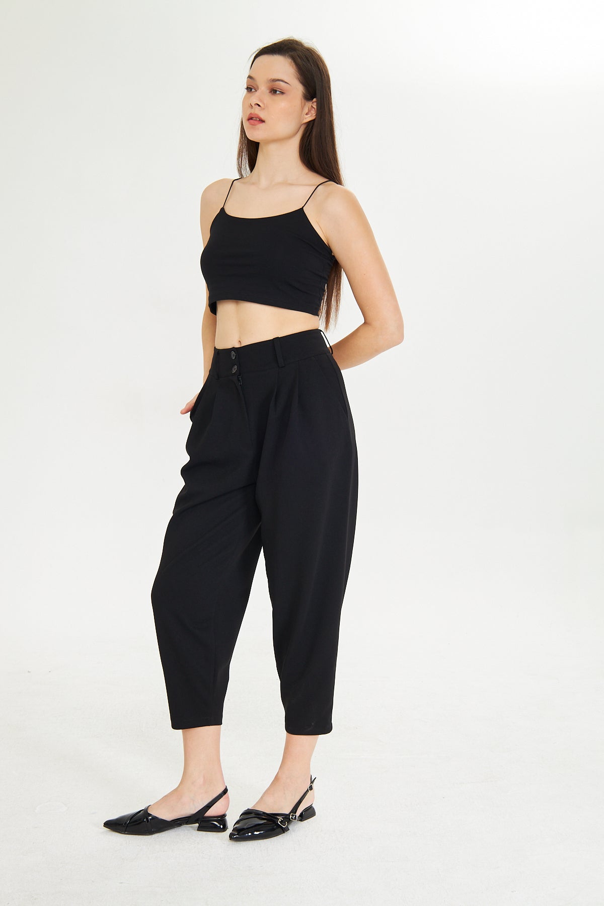 Havuç Kesim Kumaş Pantolon