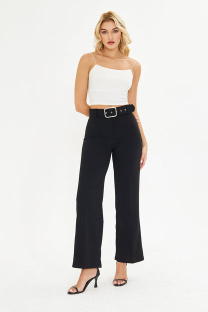 Kemerli Kumaş Pantolon