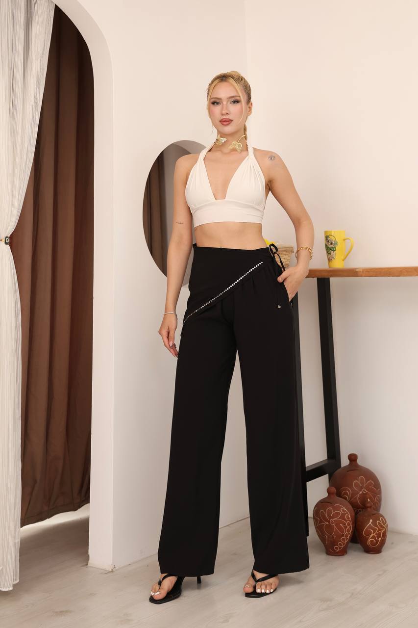 Pullu Etek Detaylı Pantolon