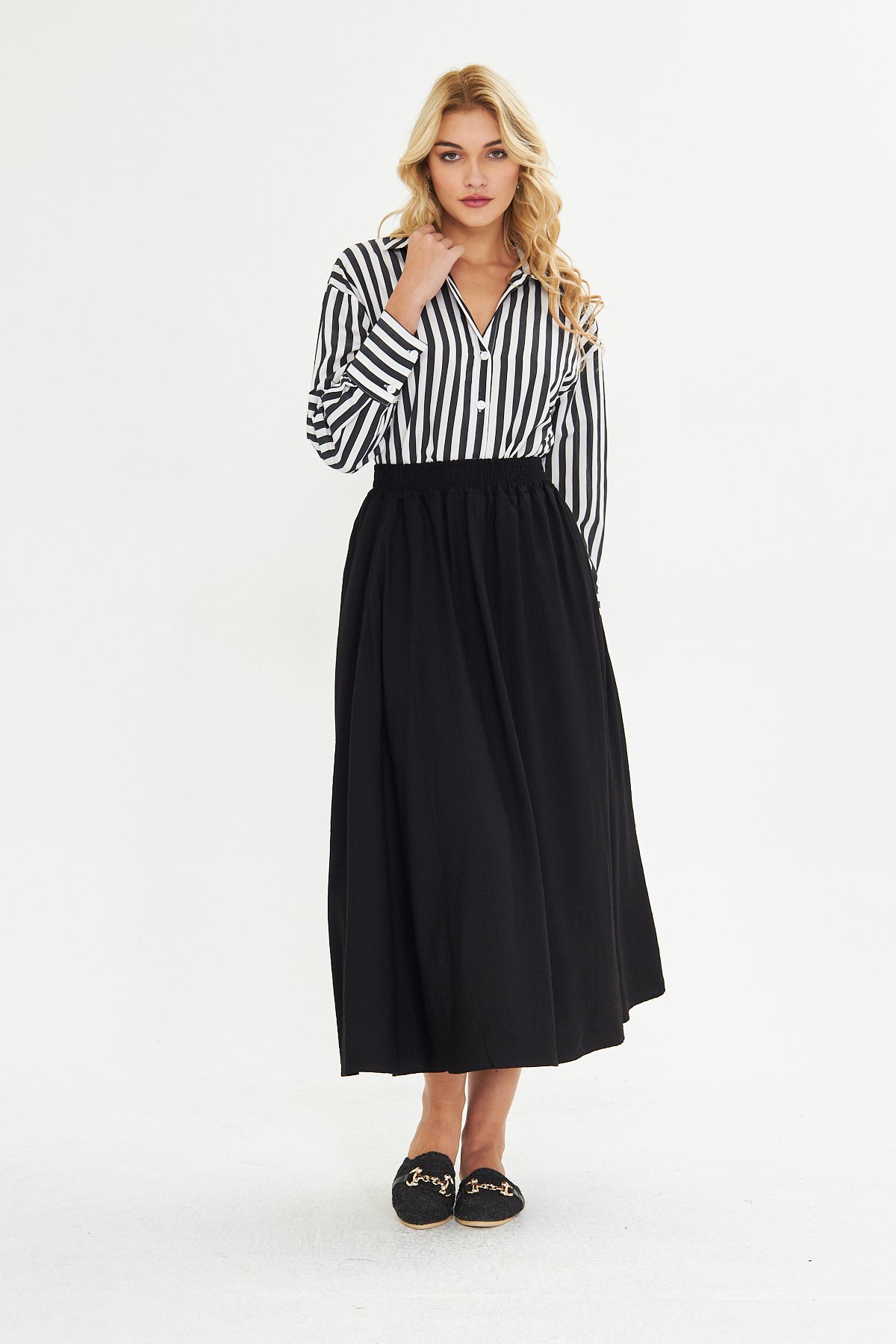 Modal Beli Lastikli Cep Detaylı Etek