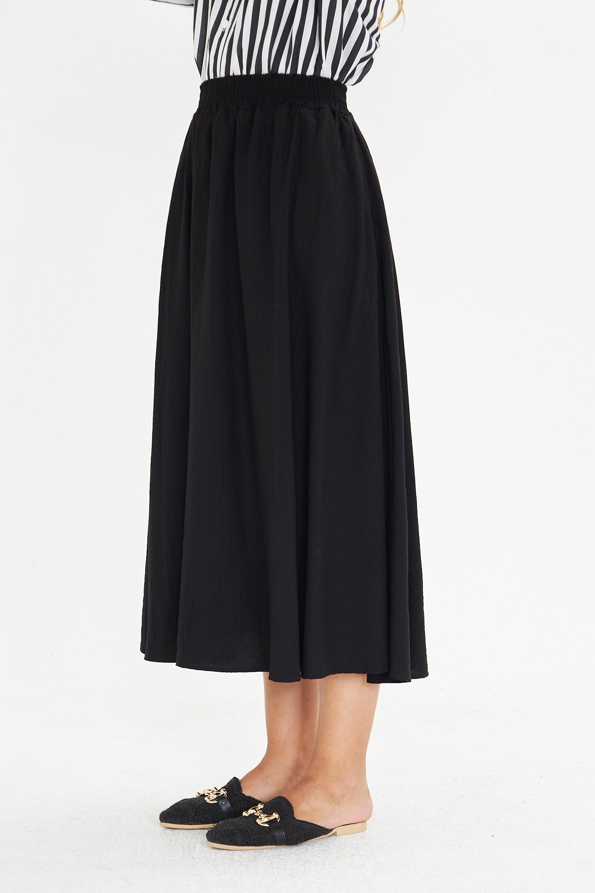 Modal Beli Lastikli Cep Detaylı Etek