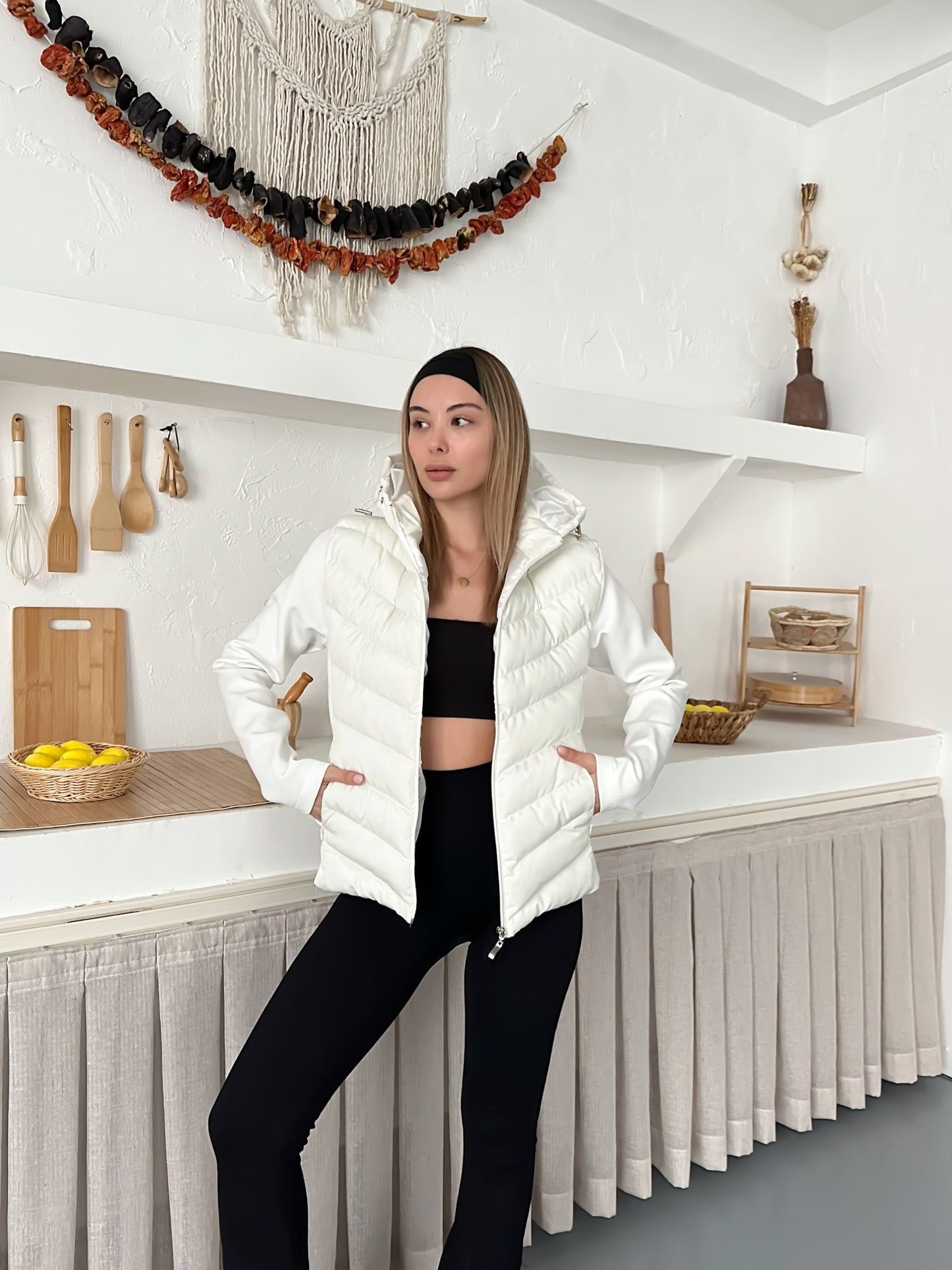 Kadın Şişme Mont Kapüşonlu Viral Range Mom Model