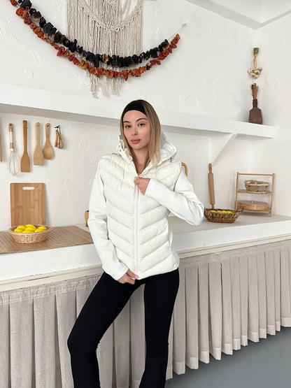 Kadın Şişme Mont Kapüşonlu Viral Range Mom Model