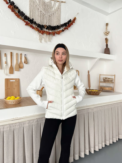 Kadın Şişme Mont Kapüşonlu Viral Range Mom Model