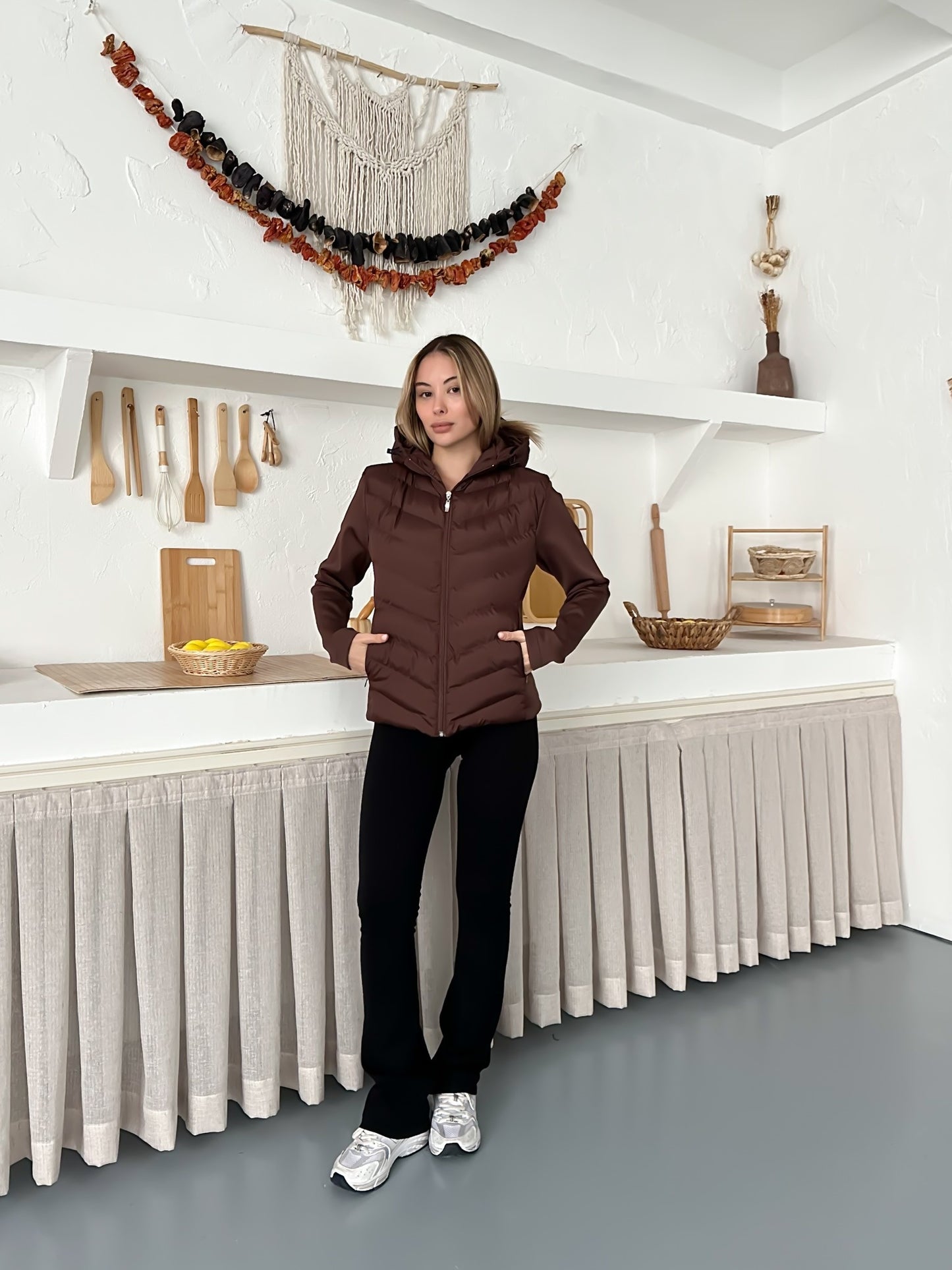 Kadın Şişme Mont Kapüşonlu Viral Range Mom Model