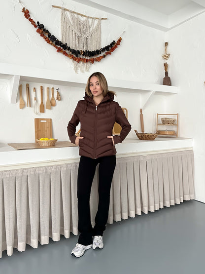 Kadın Şişme Mont Kapüşonlu Viral Range Mom Model