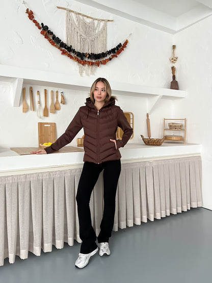 Kadın Şişme Mont Kapüşonlu Viral Range Mom Model