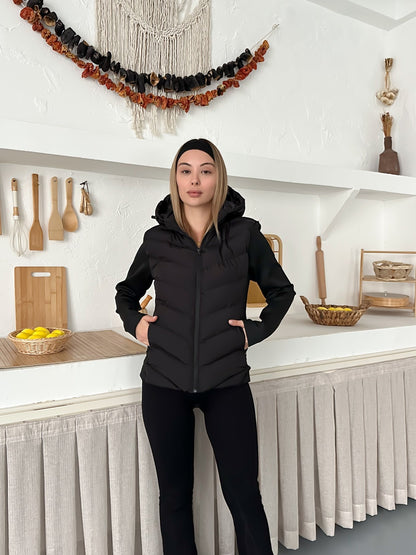 Kadın Şişme Mont Kapüşonlu Viral Range Mom Model