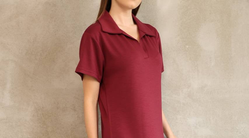 Modal Kumaş Polo Yaka Elbise