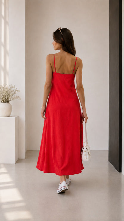 Askılı Yazlık Maxi Elbise