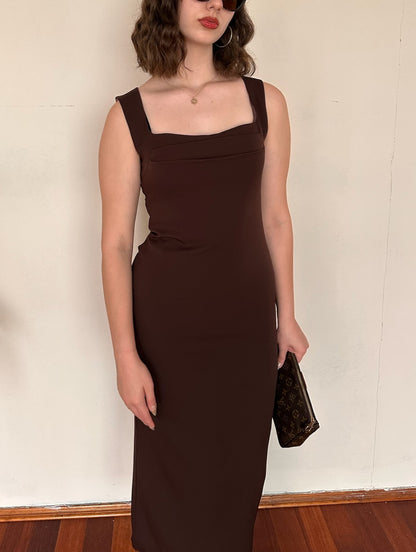 Kare Yaka Kolsuz Elbise