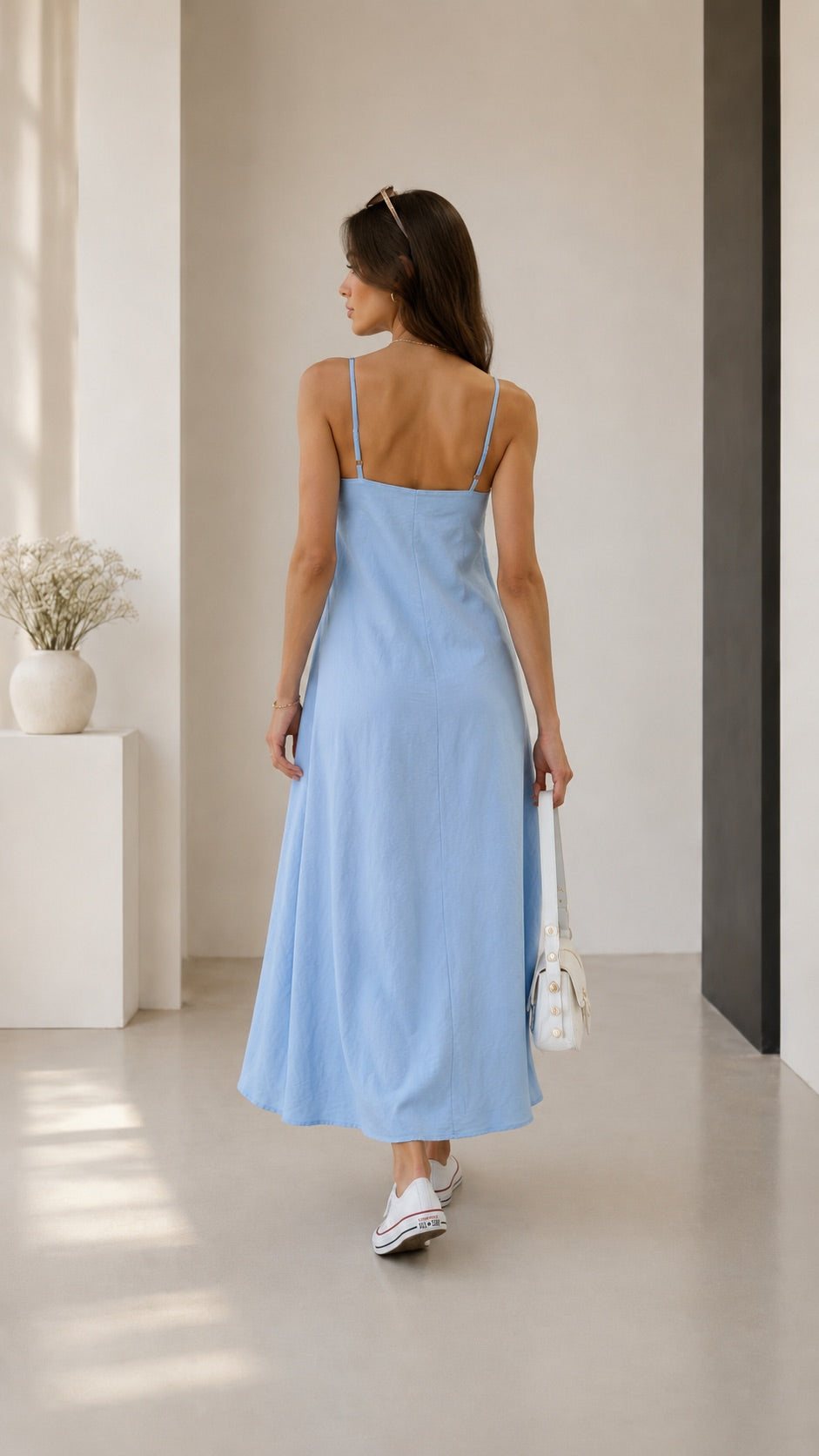 Askılı Yazlık Maxi Elbise
