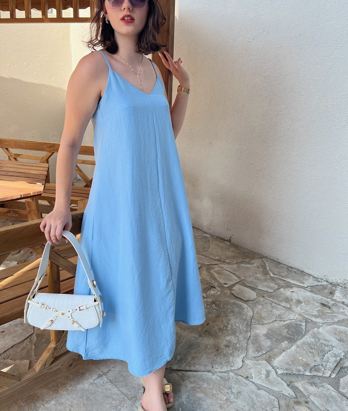 Askılı Dökümlü Yazlık Aerobin Elbise