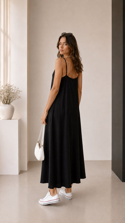 Askılı Yazlık Maxi Elbise