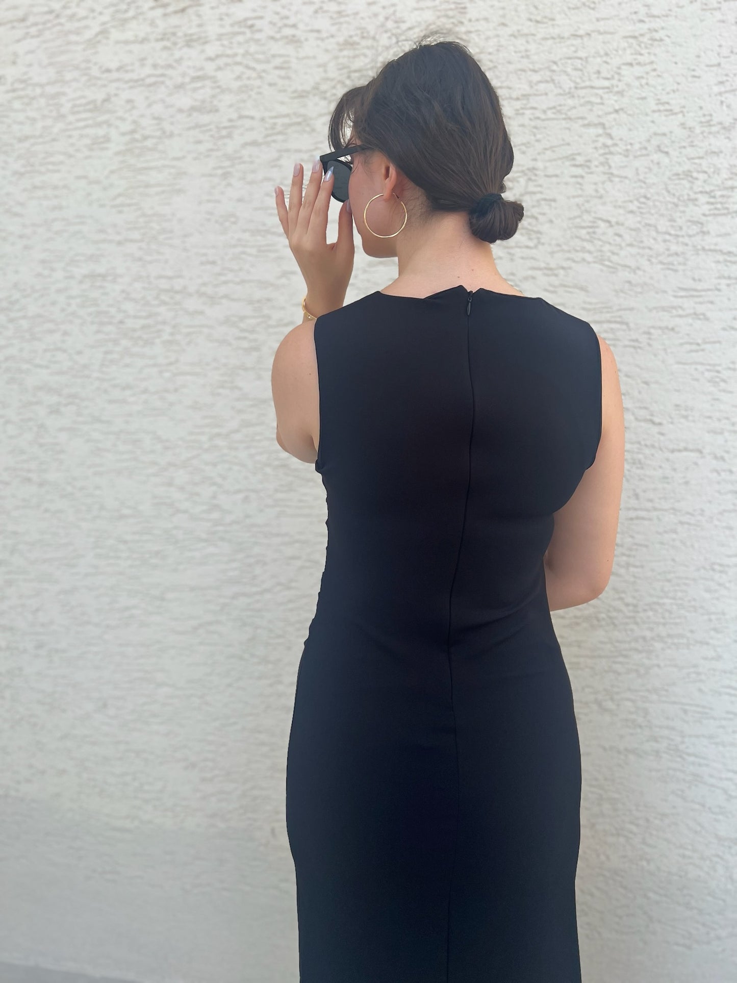 Drapeli Midi Kolsuz Elbise