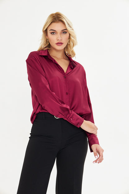 Saten Dökümlü Gömlek