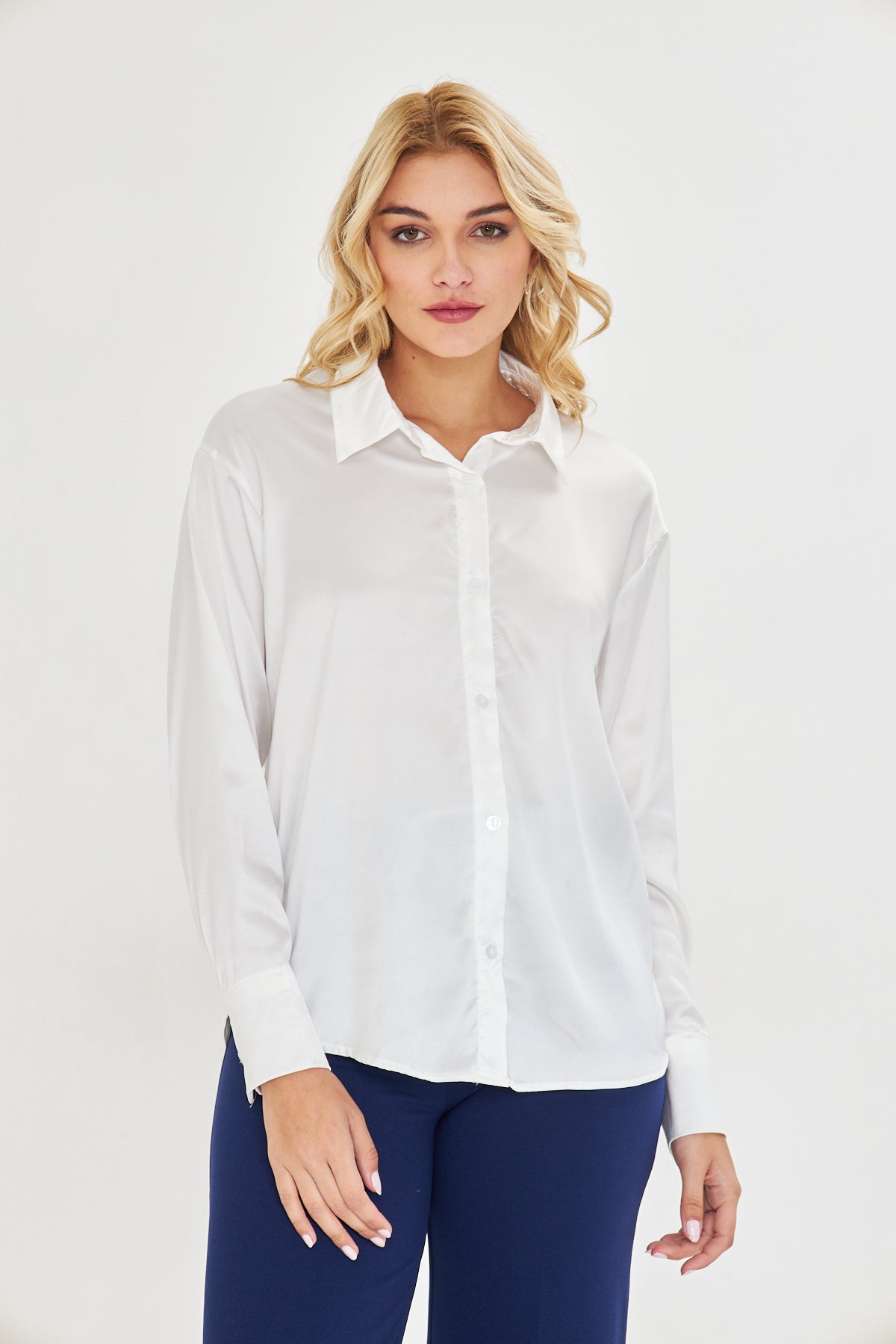 Saten Dökümlü Gömlek