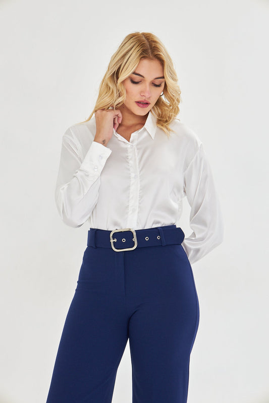 Saten Dökümlü Gömlek