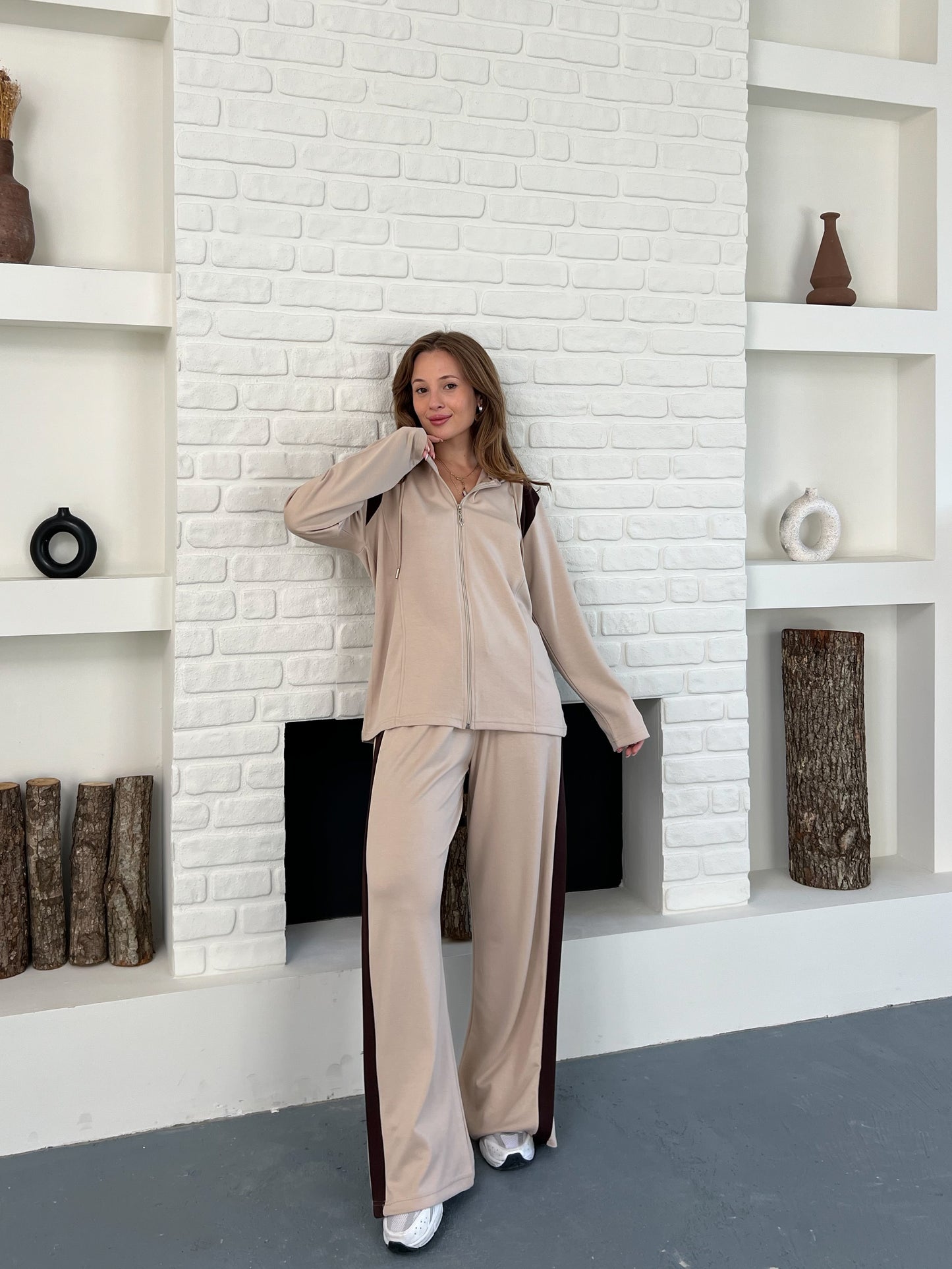 Şerit Detaylı Modal Kumaş Alt Üst Eşofman Takımı