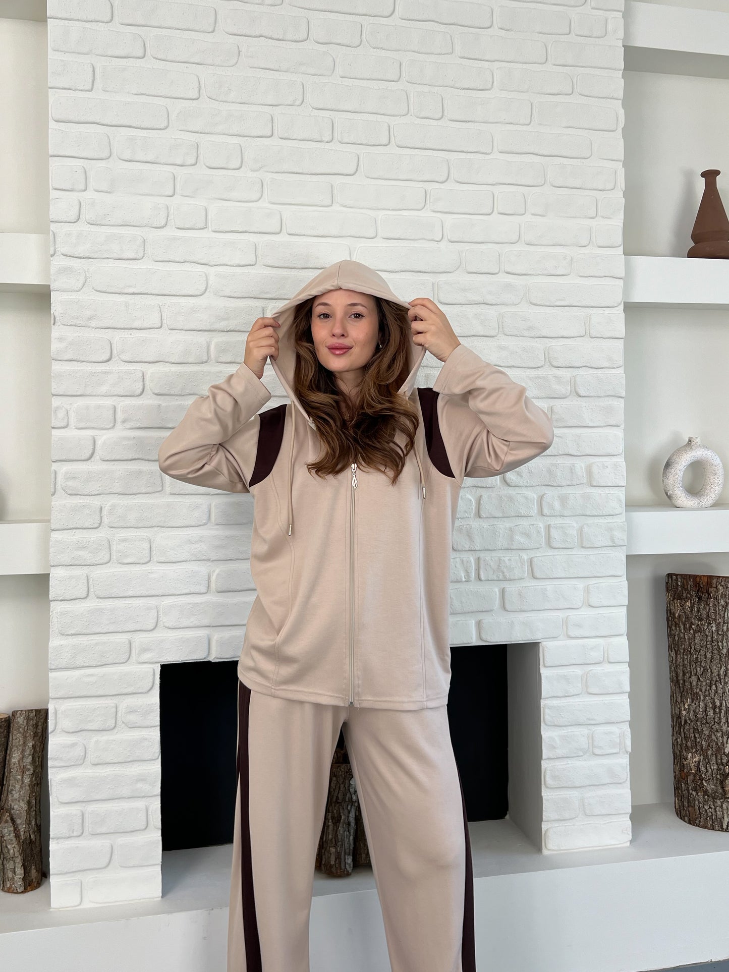 Şerit Detaylı Modal Kumaş Alt Üst Eşofman Takımı