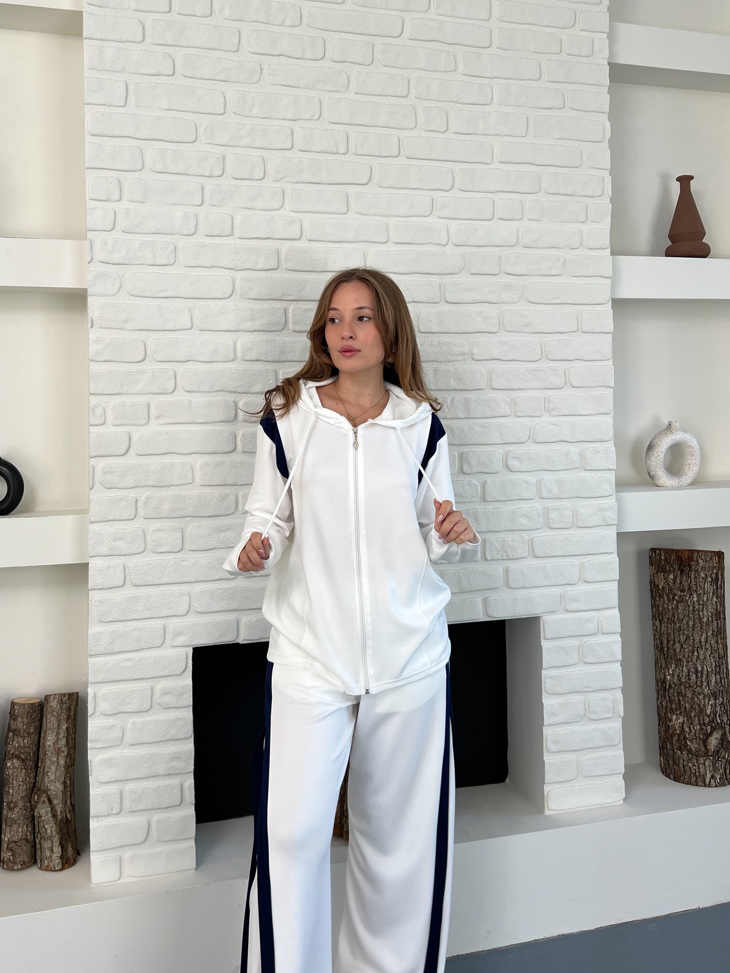 Şerit Detaylı Modal Kumaş Alt Üst Eşofman Takımı