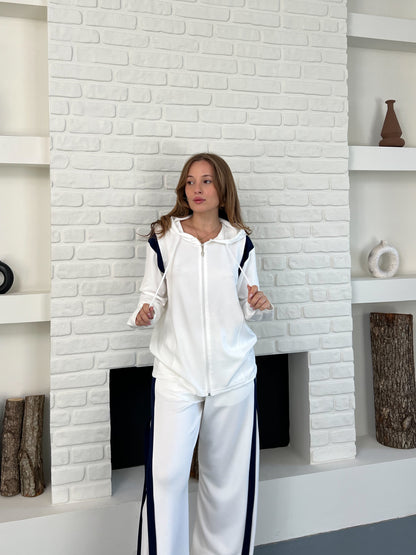 Şerit Detaylı Modal Kumaş Alt Üst Eşofman Takımı